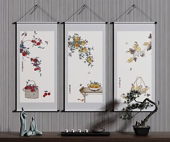 New Chinese Decorative Painting Hanging Painting 3d model