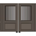 Modern Brown Door Design With Vertical Stripes And Panel Construction Details 3d model