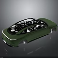 Green Sedan Car With Panoramic Sunroof And Modern Sleek Exterior Design