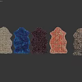 Soft Shaped Rugs With Brown Faux Fur Texture And Multicolor Irregular Design