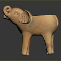 Elephant Shaped Orange Ceramic Pot For Home Decor And Storage Use