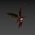 Red And White Mythical Dragon Game Character With Wings And Horns