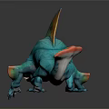 Teal Blue Mythical Dragon Shark Hybrid With Vibrant Fins And Colorful Tail