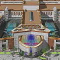 Spacious Office Building Complex With Central Courtyard Water Features And Green Spaces
