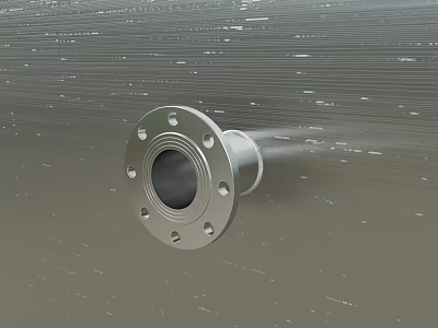 Durable Industrial Stainless Steel Pipe With Flange Connection And Bolt Holes For Projects 3d model