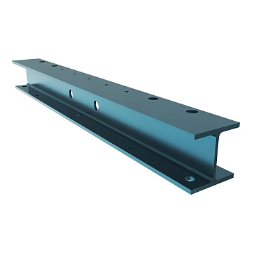 Heavy Duty Steel Metal Beam With Multiple Holes Structural Component For Industrial Use 3d model
