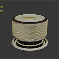 Modern Computer Accessory With Cylindrical Silver Mesh Design Red Accent Ring And Top Circular Surface 3d model