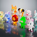 Cute Colorful Stuffed Animal Toys With Various Shapes Like Fox Dog Rabbit And Lion