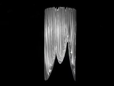 Unique Silver Pleated Abstract Sculpture For Modern Decorative Art 3d model