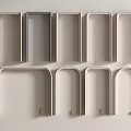 Minimalist Wall Mounted Shelves With Various Shapes And Neutral Tones Design