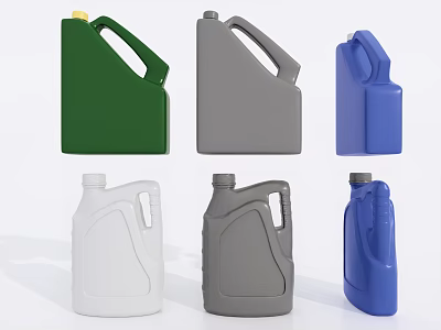 Industrial Plastic Jerrycans In Multiple Colors With Durable Design For Industrial Equipment 3d model