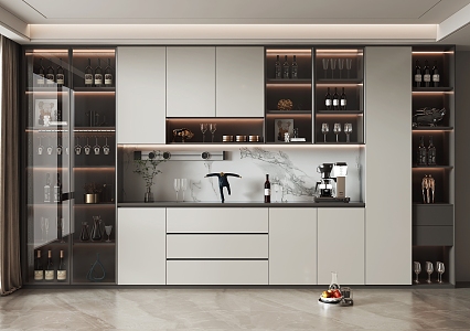 Light Luxury Wine Cabinet 3d model