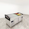 Commercial Double Door Display Freezer with Stainless Steel Body Transparent Glass Lid and Fresh Fruits
