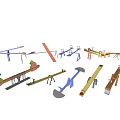 Colorful Outdoor Playground Equipment With Seesaws Slides And Climbing Structures