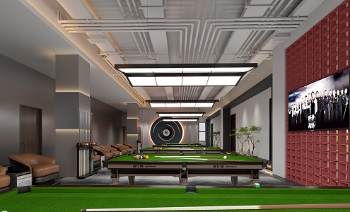 Billiard Hall Leisure Area 3d model