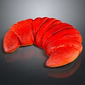 Freshly Baked Vibrant Red Croissant With Shiny Surface On Dark Background