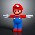 Game Character Mario With Red Hat Blue Overalls White Gloves Yellow Buttons and Outstretched Arms