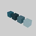 Blue Textured Panel Components With Gray Frames And Various Shades 3d model