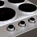 Stainless Steel Gas Stove Tops With Multiple Burners And Control Knobs For Modern Kitchens 3d model
