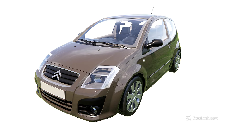 Brown Compact Citroën Car Featuring Modern Front Grille Sleek Body And Alloy Wheels 3d model 