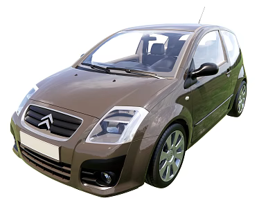Brown Compact Citroën Car Featuring Modern Front Grille Sleek Body And Alloy Wheels 3d model