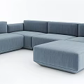 Light Purple L shaped Sectional Sofa With Ottoman Modern Upholstered Design 3d model