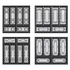 Chinese window pane 3d model