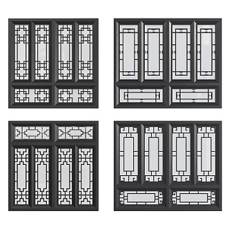 Chinese window pane 3d model