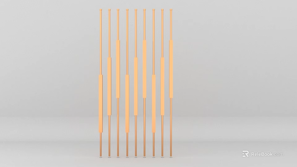 Modern Metal Display Rack With Multiple Vertical Rods For Store Merchandise 3d model 