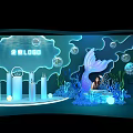 Instagrammable Photo Check-in Spot With Company Logo Bubble Decor Mermaid Tail And Coral Plants