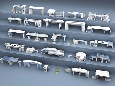 Diverse Modern Entry Gate Designs Showcased For Architectural Projects And Spaces 3d model