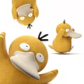 Yellow Cartoon Duck Doll with Big Eyes Cute Appearance and Various Poses