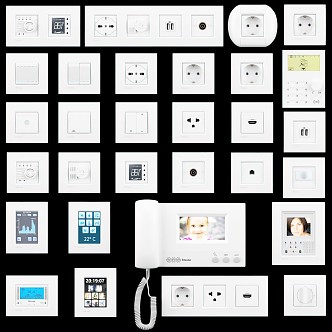 Modern socket outlet panel 3d model