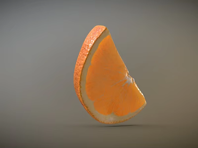 Fresh Juicy Orange Slice Isolated On Gray Background Close Up View 3d model