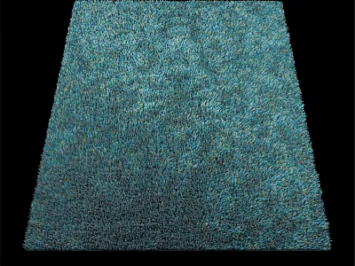 Plush Teal Square Rug With Soft Textured Surface For Modern Home Decor 3d model