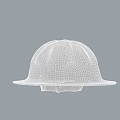Man Wearing Silver Safety Helmet For Industrial Work Protection Gear