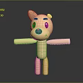 Cute Cartoon Puppy Doll with Light Brown Color and Extended Arms Legs