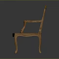 Elegant Classical Wooden Armchair Featuring Intricate Carved Lattice Design On Back And Legs