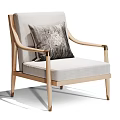 Modern Accent Chairs With Wooden Frame Light Dark Gray Upholstered Seats And Accent Pillows