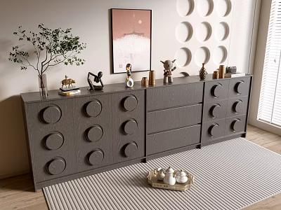 Modern Black Cabinet Whole Cabinet Sideboard Cabinet Balcony Cabinet Storage Cabinet Entrance Cabinet 3d model