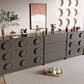 Modern Black Cabinet Whole Cabinet Sideboard Cabinet Balcony Cabinet Storage Cabinet Entrance Cabinet 3d model