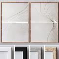 Decorative Wooden Picture Frames With Abstract Line Art For Home Decoration