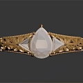 Elegant Gold Ring With Teardrop Gemstone And Intricate Filigree Design