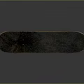 Black Skateboard With Yellow Wheels And Wooden Deck Design