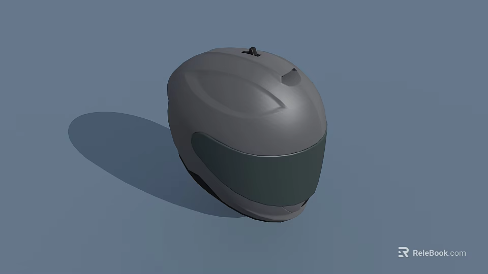Gray Full Face Motorcycle Helmet With Protective Visor And Smooth Design 3d model 