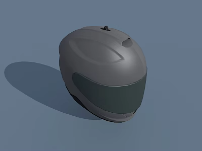 Gray Full Face Motorcycle Helmet With Protective Visor And Smooth Design 3d model
