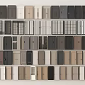 Various Styles of Modern Hinged Doors Featuring Glass Panels and Neutral Color Designs