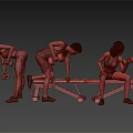 Active Group of People Working Out With Dumbbells And Fitness Bench