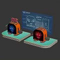 Colorful Electronic Appliance Toasters With Blue Red Smiley Faces And KyotoNica Blueprints