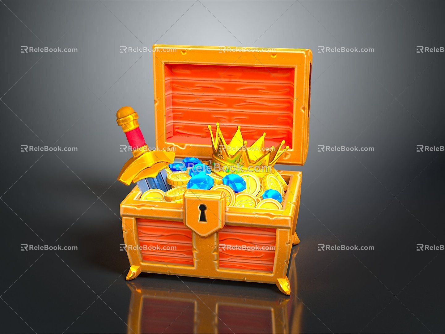 Cartoon Chest Treasure Chest Treasure Chest Jewelry Chest Cashbox Wooden Chest Game Chest Treasure Chest Pirate Chest 3d model